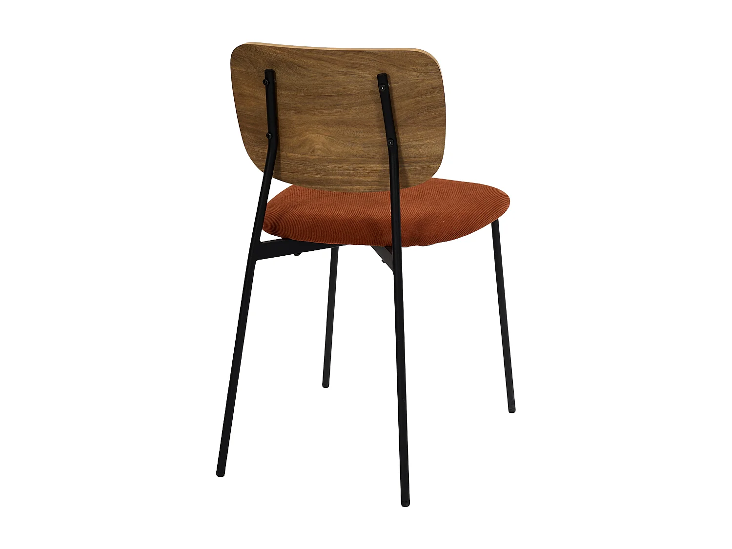 Lot de 4 Chaises - HOME DECO FACTORY - Jules - Côtele - Rouge
