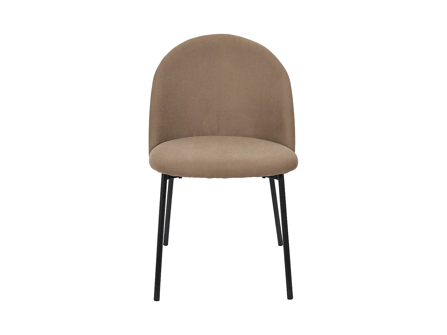 Lot de 4 Chaises - HOME DECO FACTORY - Jules - Côtelées - Taupe