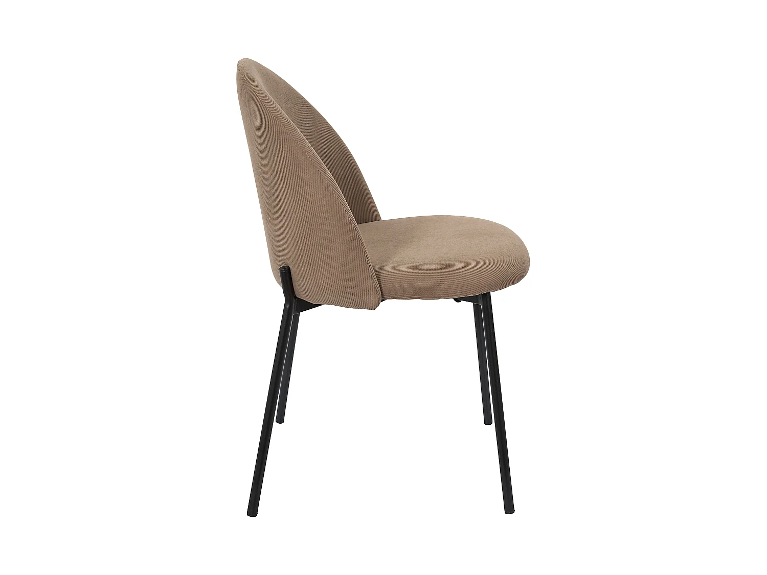 Lot de 4 Chaises - HOME DECO FACTORY - Jules - Côtelées - Taupe