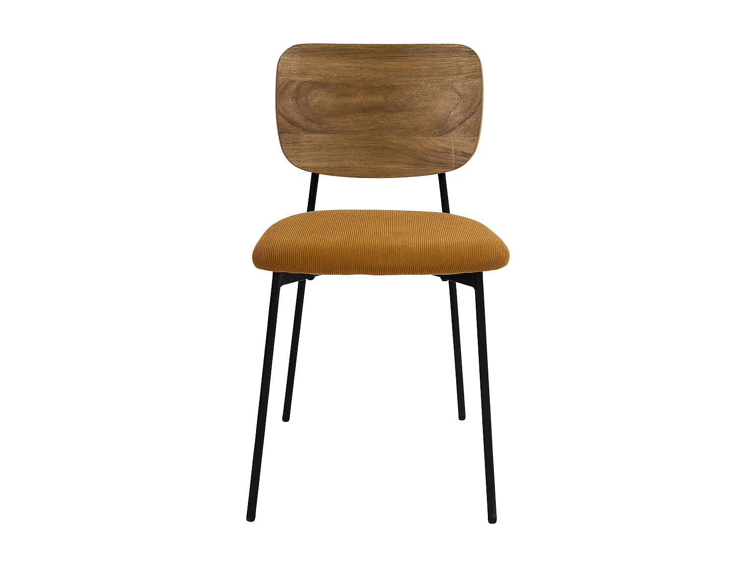 Lot de 4 Chaises - HOME DECO FACTORY - Jules - Design Épuré - Jaune
