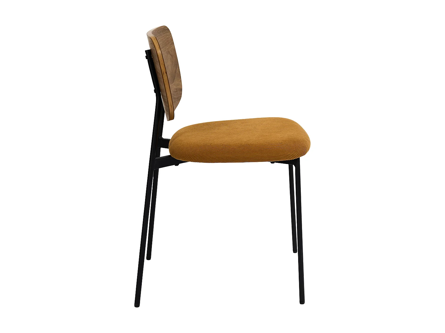 Lot de 4 Chaises - HOME DECO FACTORY - Jules - Design Épuré - Jaune