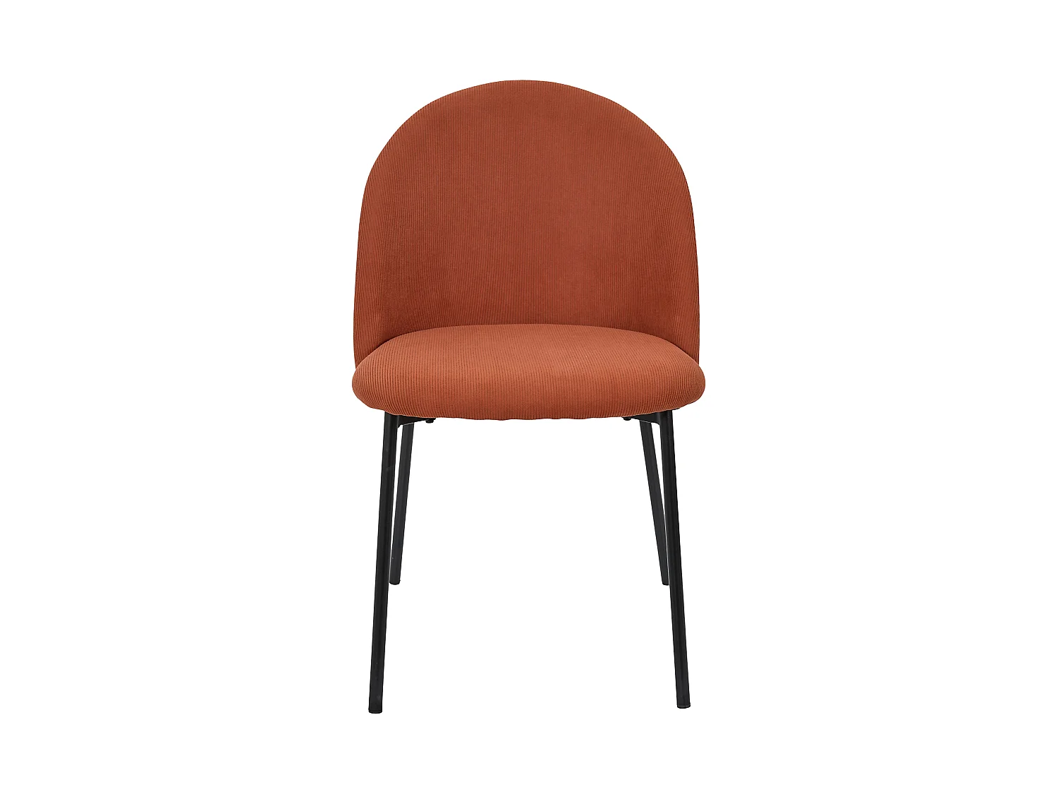 Lot de 4 Chaises - HOME DECO FACTORY - Jules - Côtelees - Terracotta
