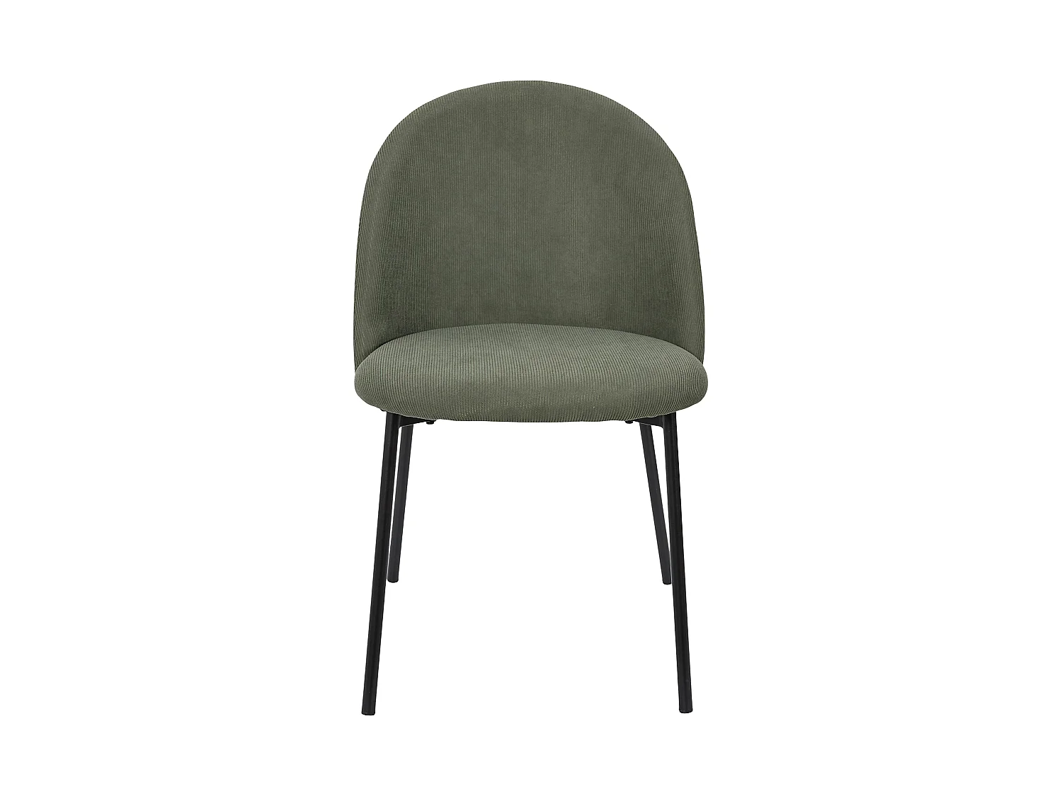 Lot de 4 Chaises - HOME DECO FACTORY - Jules - Côtelé - Vert