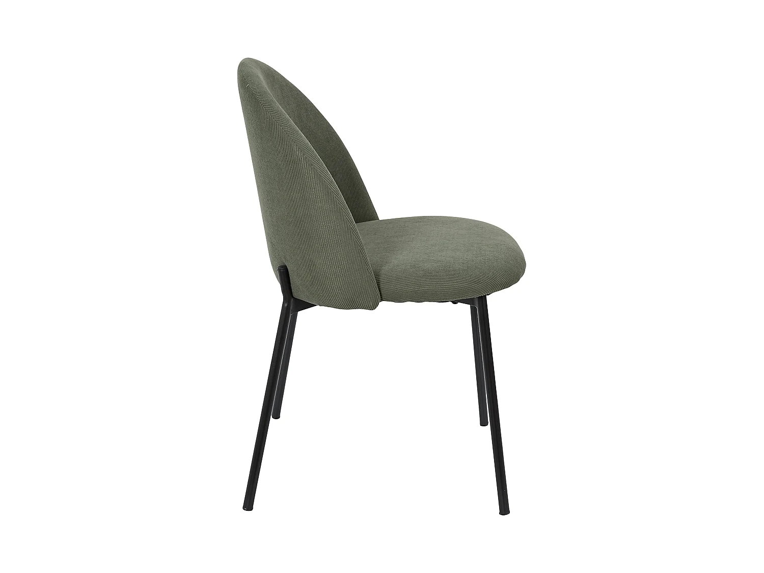 Lot de 4 Chaises - HOME DECO FACTORY - Jules - Côtelé - Vert