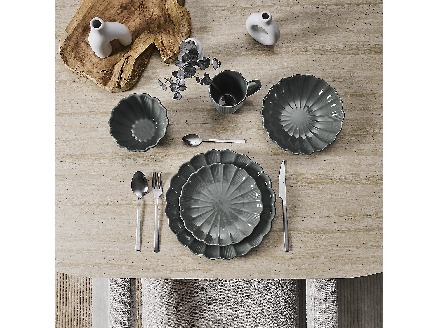 Assiette Calista Gris D20cm Gris