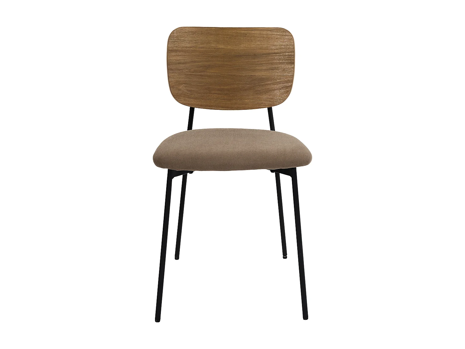 Lot de 4 Chaises - HOME DECO FACTORY - Jules - Côtele - Marron