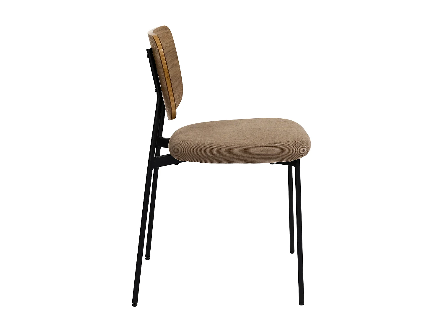 Lot de 4 Chaises - HOME DECO FACTORY - Jules - Côtele - Marron