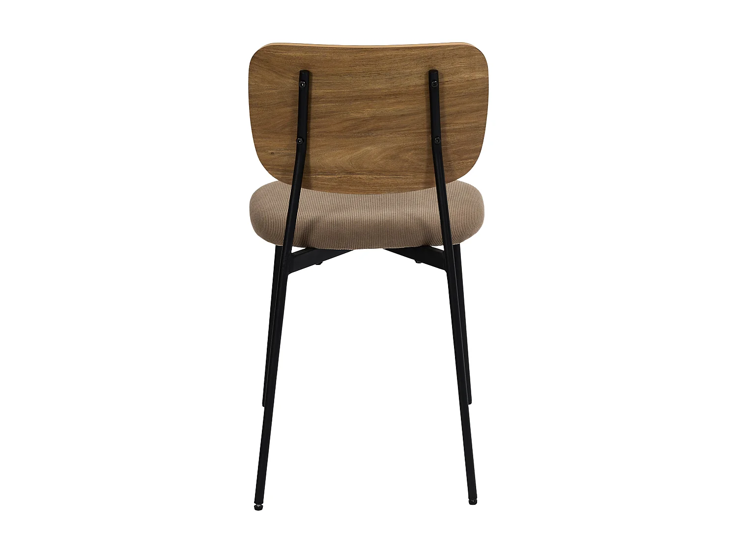 Lot de 4 Chaises - HOME DECO FACTORY - Jules - Côtele - Marron