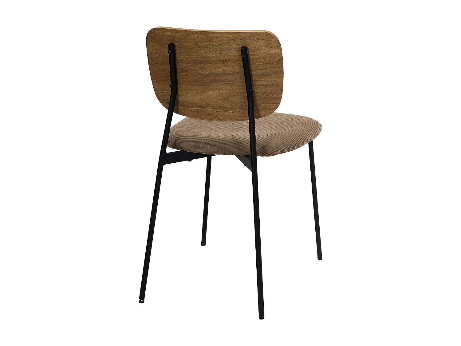 Lot de 4 Chaises - HOME DECO FACTORY - Jules - Côtele - Marron