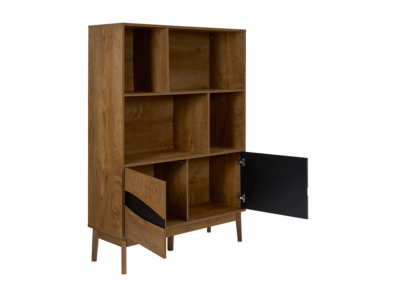 Bibliothèque - HOME DECO FACTORY - Forest - Design Simple - Chaleureux - Marron et Noir