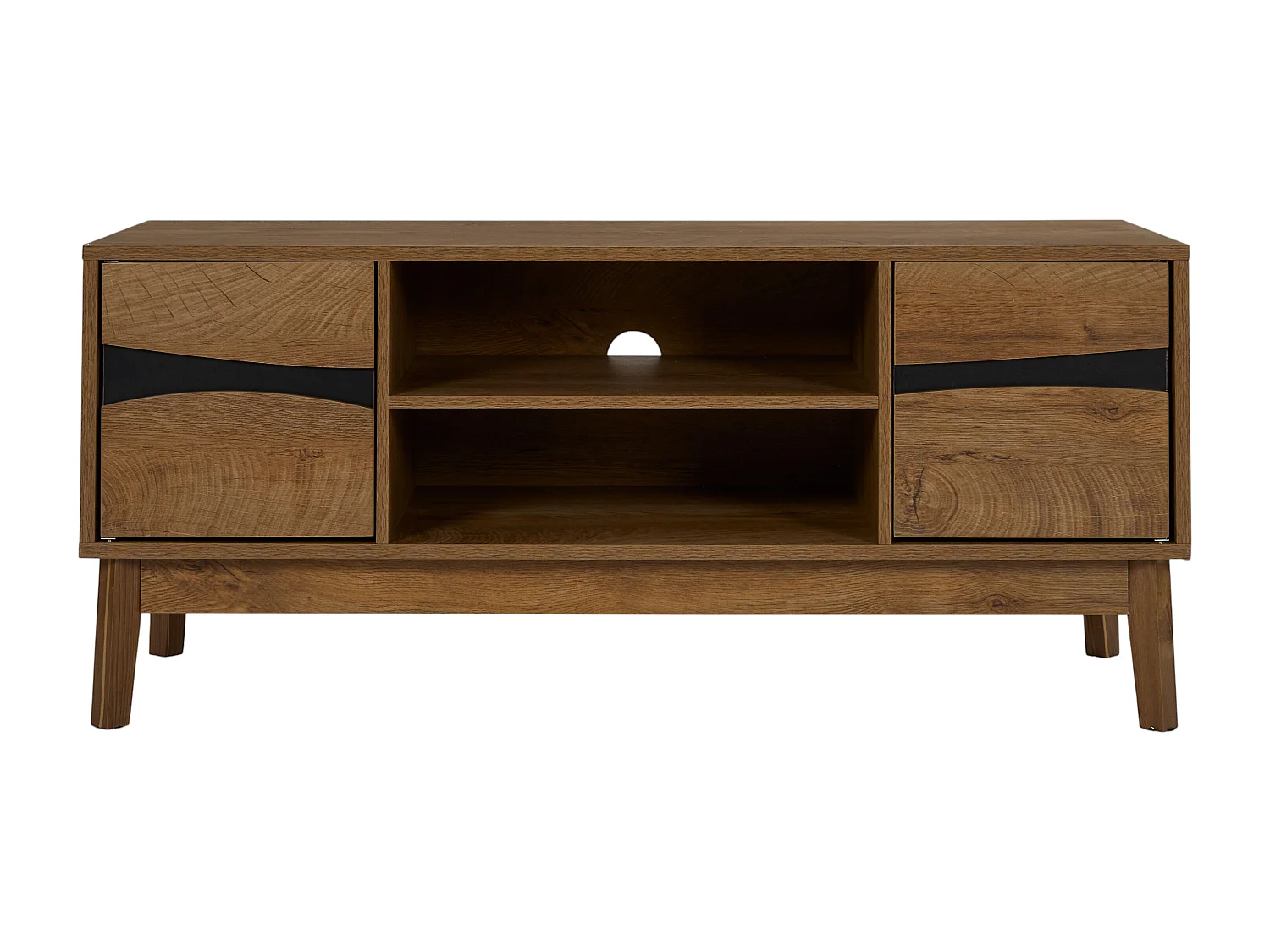 Meuble TV - HOME DECO FACTORY - Forest - Design Chaleureux - Marron et Noir