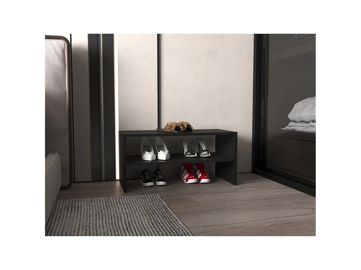 Zapatero Basic Stackable de 72 cm, wengué