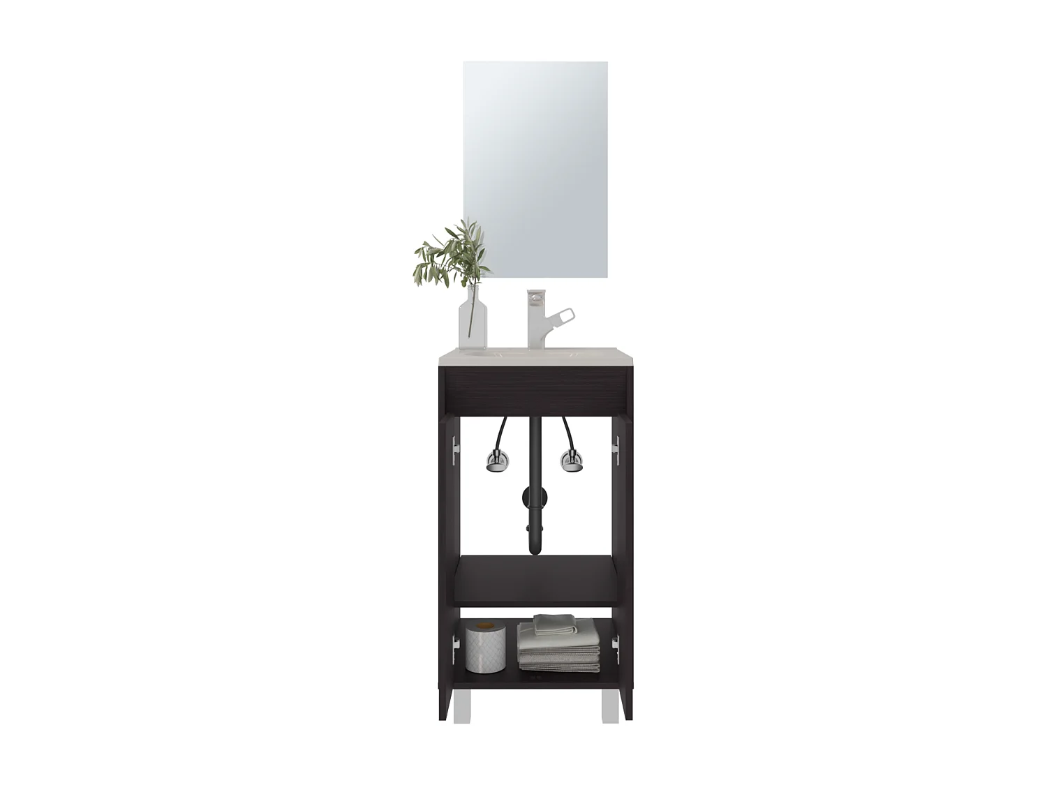 TUHOME CONCEPT Colonne de salle de bain Brady Cm de 45 cm, wengé