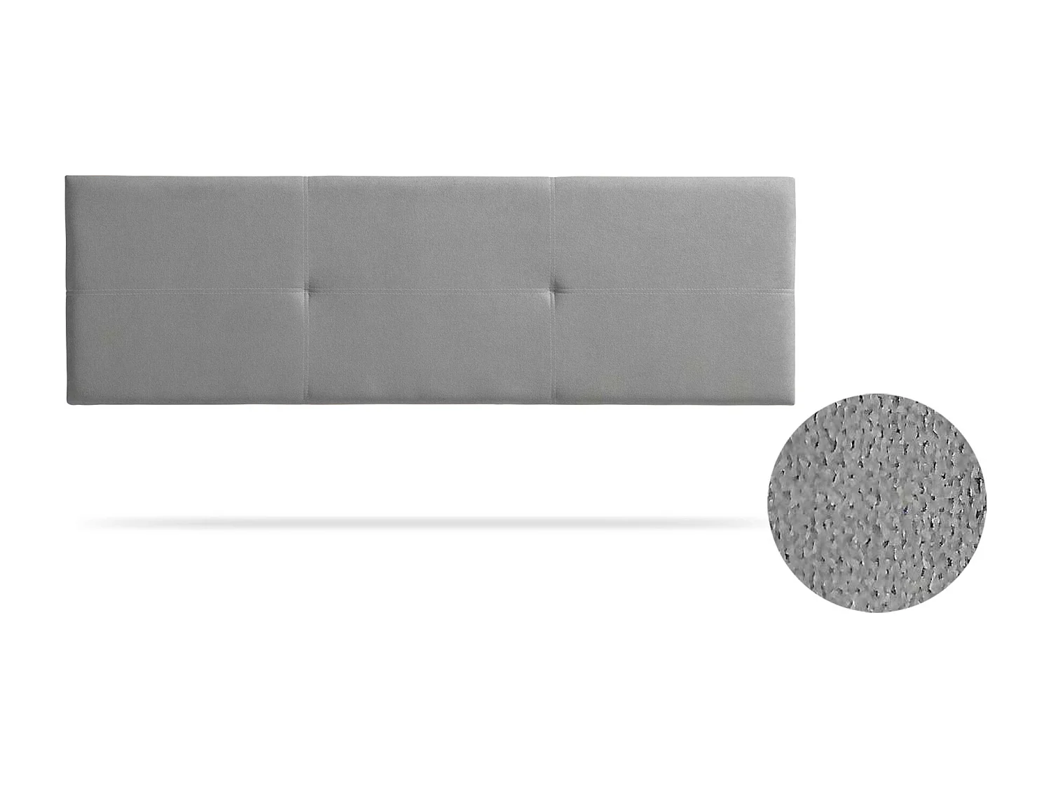 Tête de Lit Tapisée ALMA Aqualine 100x50x5 cm - Gris Clair - Moonia