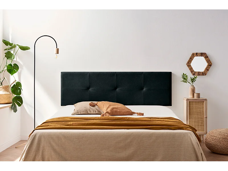 Tapicerowane wezgłowie ALTEA Acualine 160x50x5 cm - Czarny - Moonia