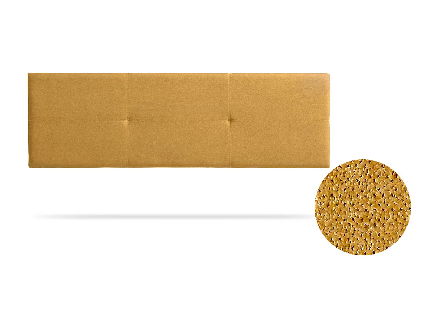 Tête de Lit Tapisée ALMA Aqualine 100x50x5 cm - Moutarde - Moonia