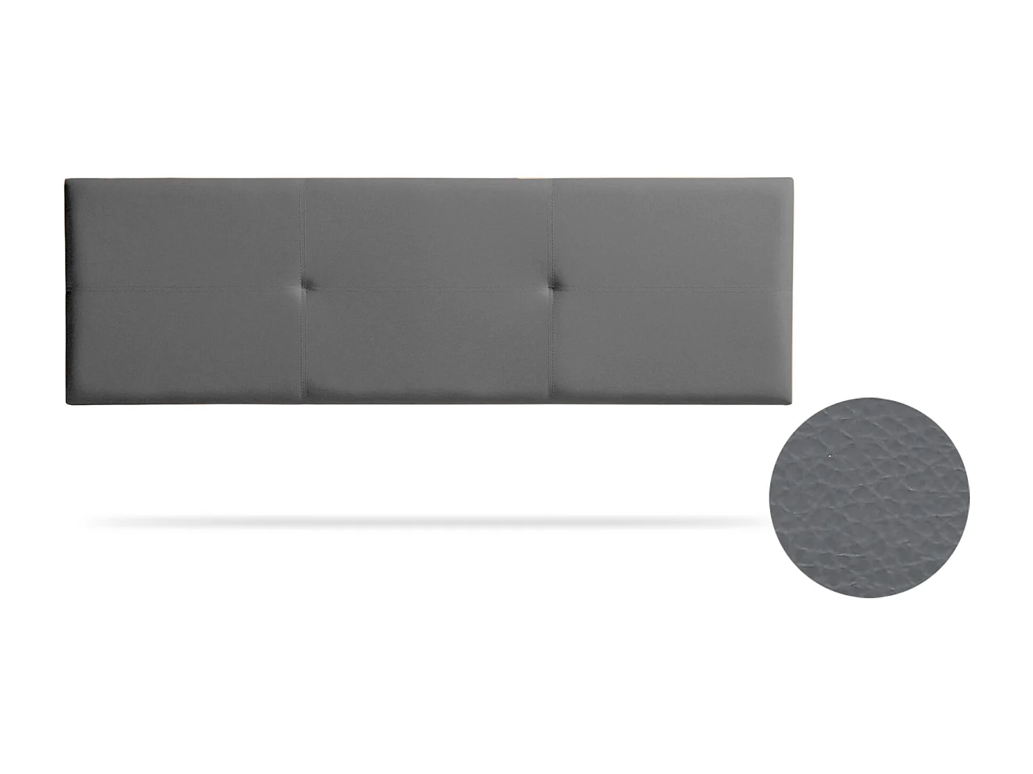 Tête de Lit Tapisée ALMA Simili cuir 170x50x5 cm - Gris Foncé - Moonia