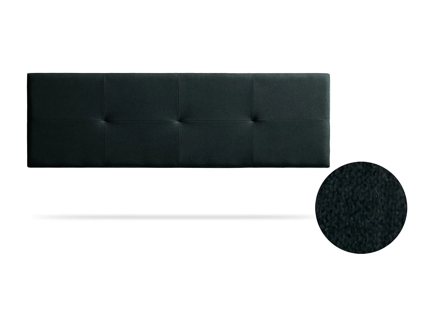 Tête de Lit Tapisée ALTEA Aqualine 170x50x5 cm - Noir - Moonia
