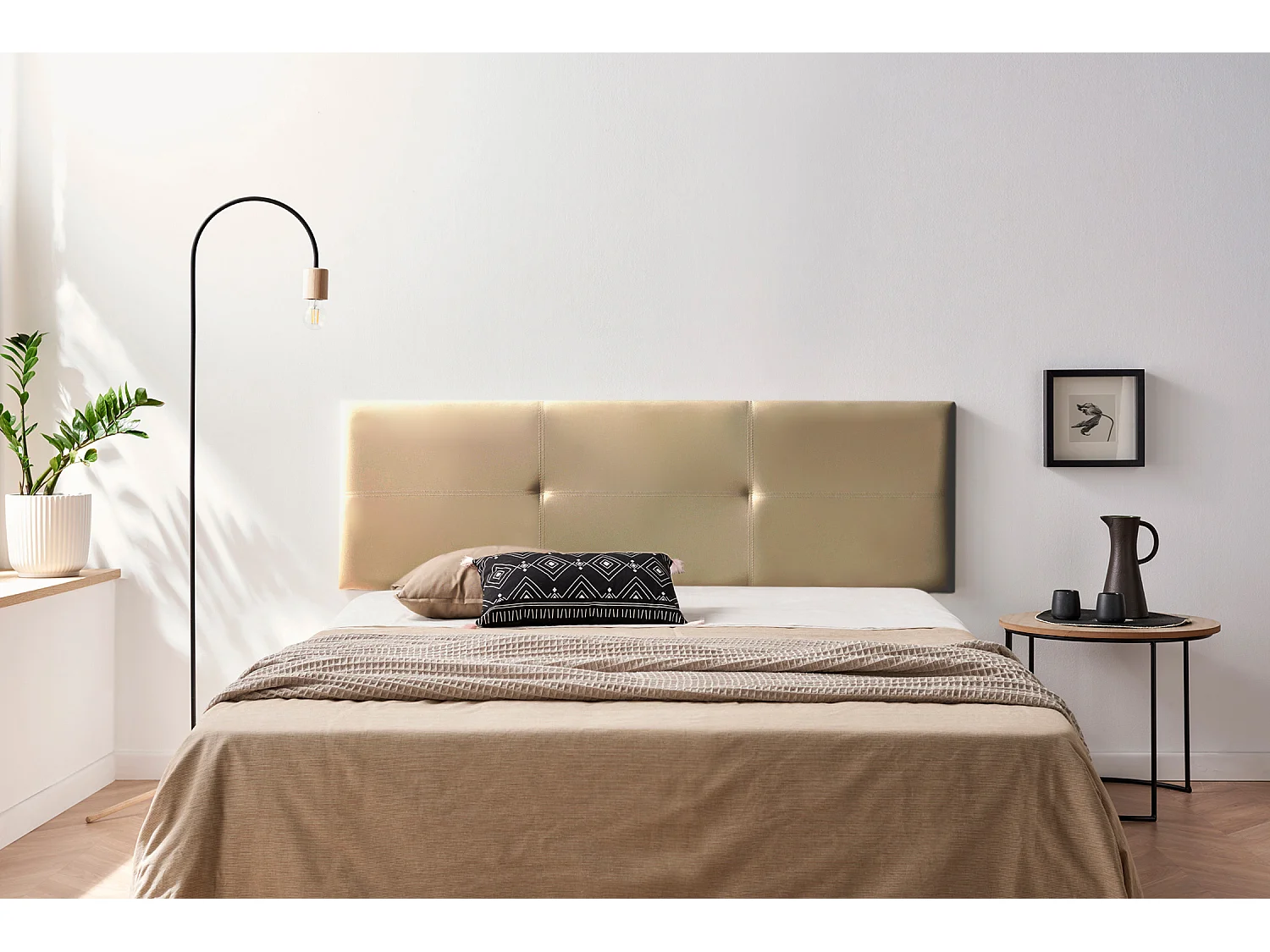 Hoofddeel Bekleed ALMA Kunstleer 130x50x5 cm - Gouden - Moonia