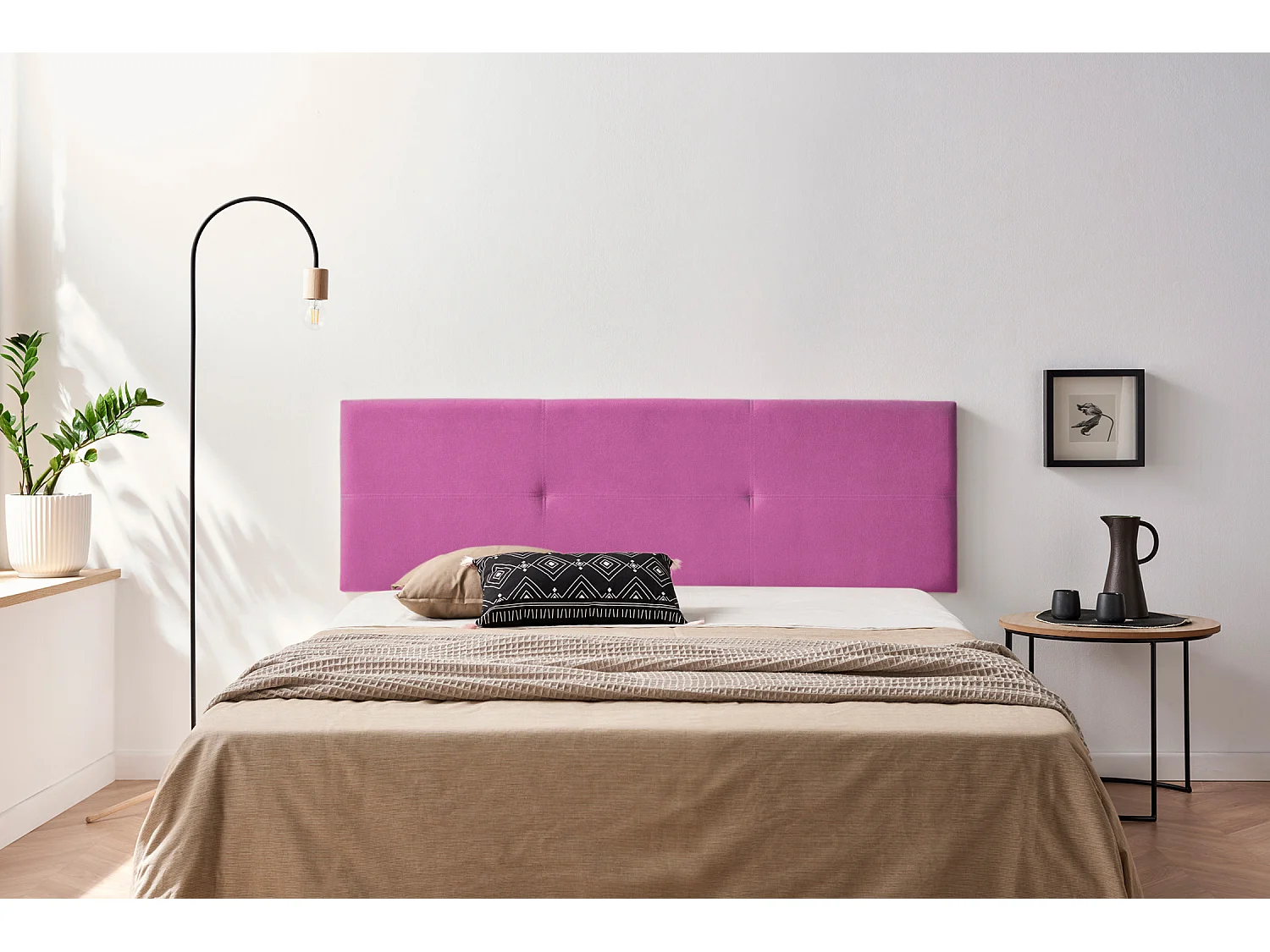 Tête de Lit Tapisée ALMA Aqualine 170x50x5 cm - Fuchsia - Moonia