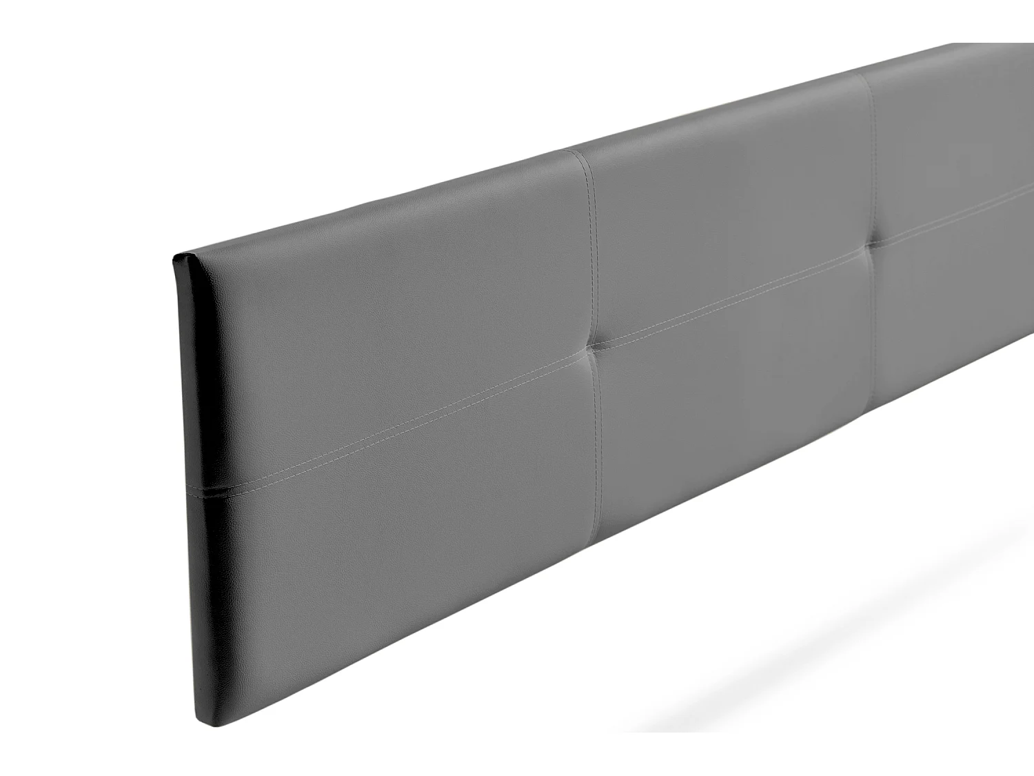 Tête de Lit Tapisée ALMA Simili cuir 130x50x5 cm - Gris Foncé - Moonia