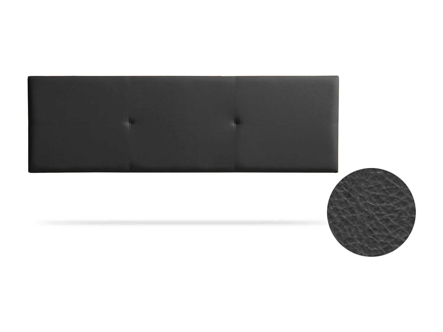 Tête de Lit Tapisée ALMA Simili cuir 170x50x5 cm - Noir - Moonia
