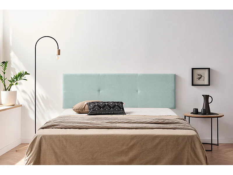 Tapicerowane wezgłowie ALMA Acualine 145x50x5 cm - Aqua zielony - Moonia