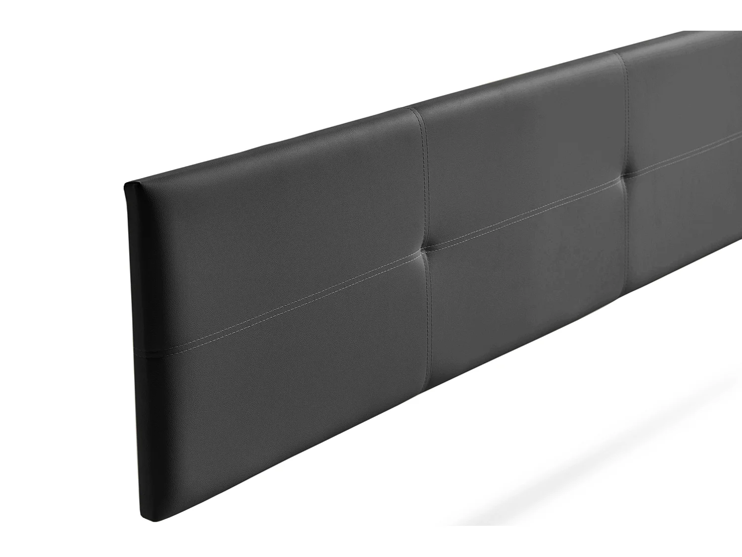Gepolstertes Kopfteil ALMA Kunstleder 100x50x5 cm - Schwarz - Moonia