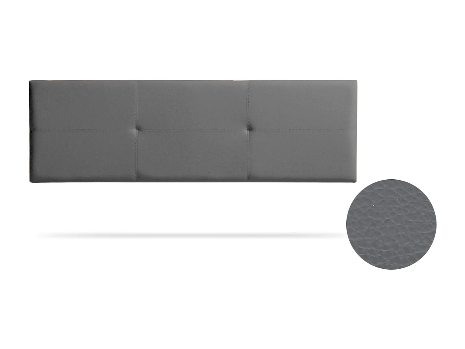 Tête de Lit Tapisée ALMA Simili cuir 115x50x5 cm - Gris Foncé - Moonia