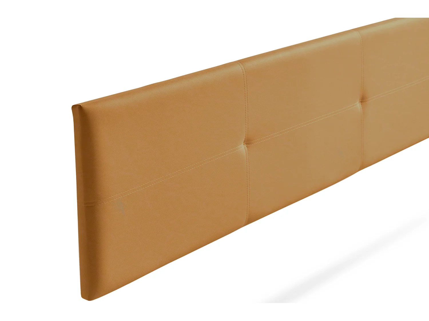 Tête de Lit Tapisée ALMA Simili cuir 100x50x5 cm - Marron Clair - Moonia