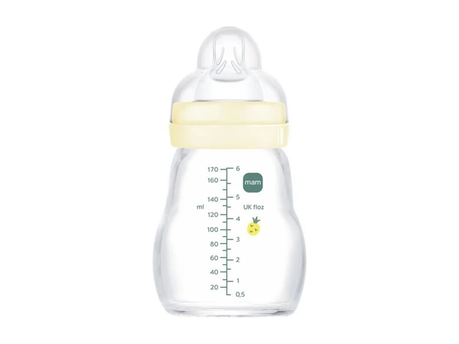 Biberon verre +0 m Hérisson Blanc 170 ml