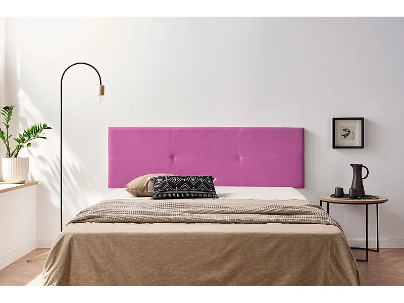 Tête de Lit Tapisée ALMA Aqualine 130x50x5 cm - Fuchsia - Moonia