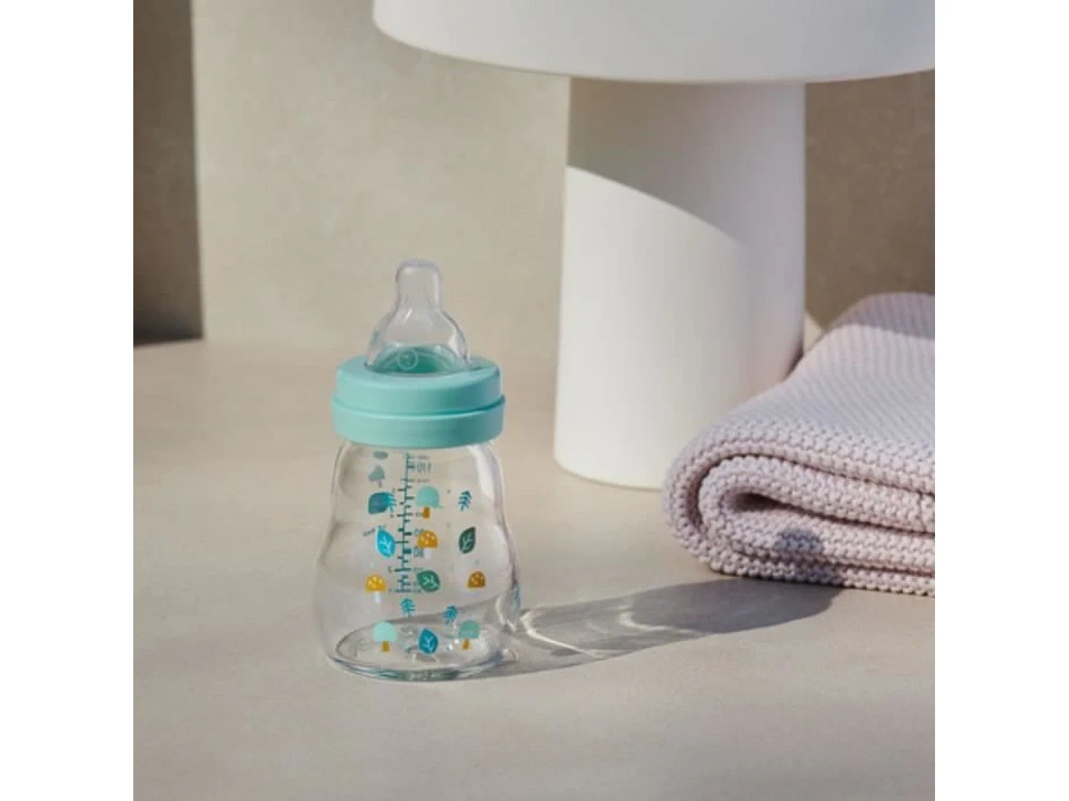 Biberon verre 170 ml - Bleu - Tétine Débit 1