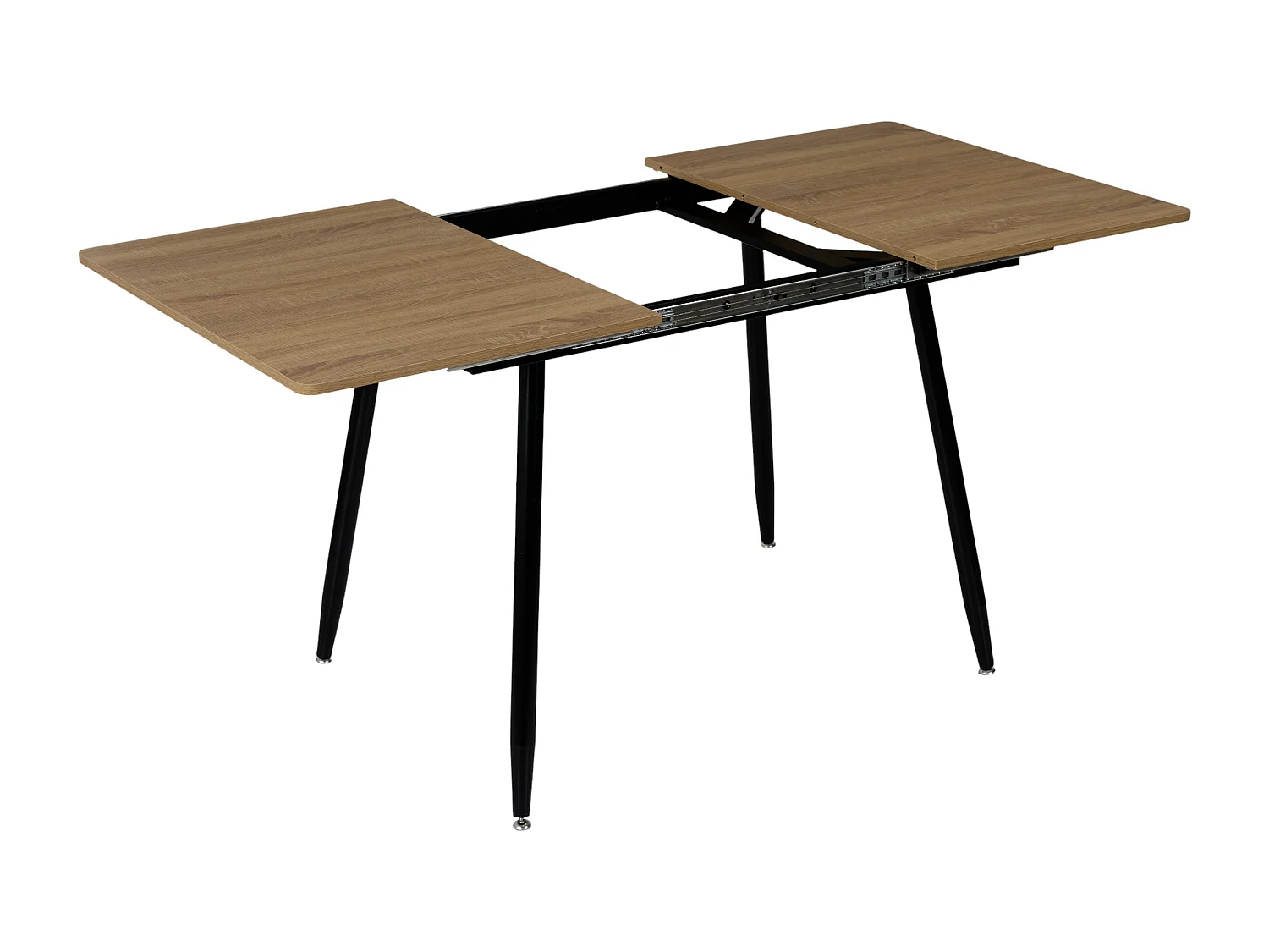 Table Extensible 110 150cm Marron, Noir
