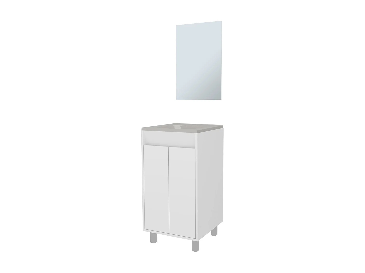 Gabinete de baño Brady 45 cm + espejo Bologna, blanco MQZ