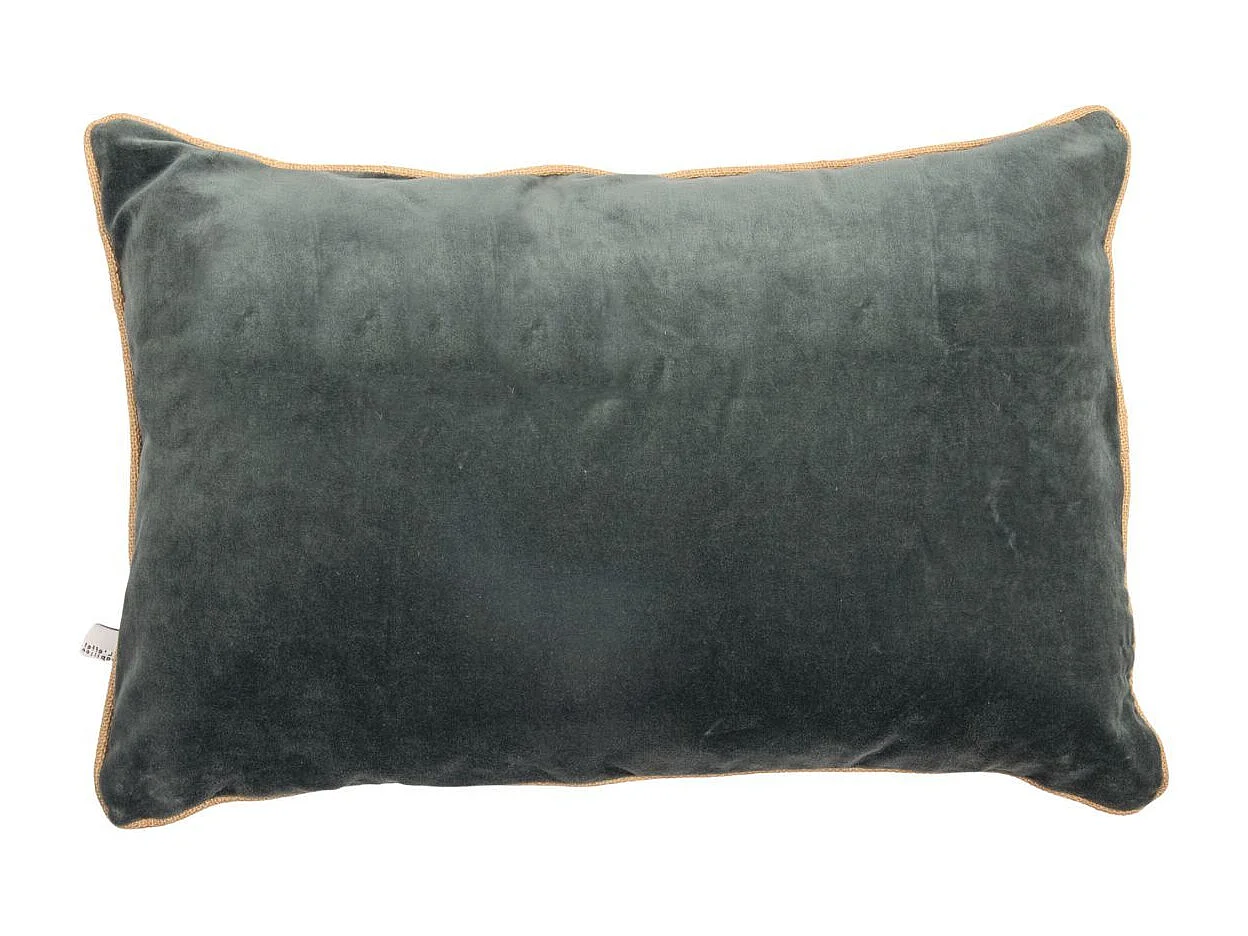Coussin Déhoussable 40x60cm Velours de Coton Coloris Ardoise - HARRIS