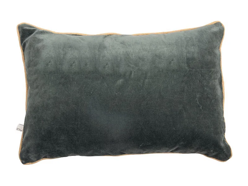 Coussin Déhoussable 40x60cm Velours de Coton Coloris Ardoise - HARRIS