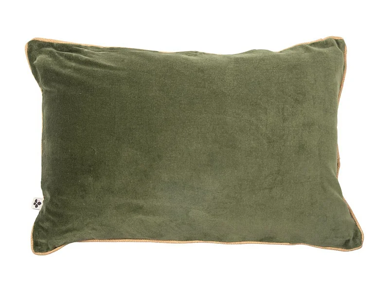 Coussin Déhoussable 40x60cm Velours de Coton Coloris Thym - HARRIS