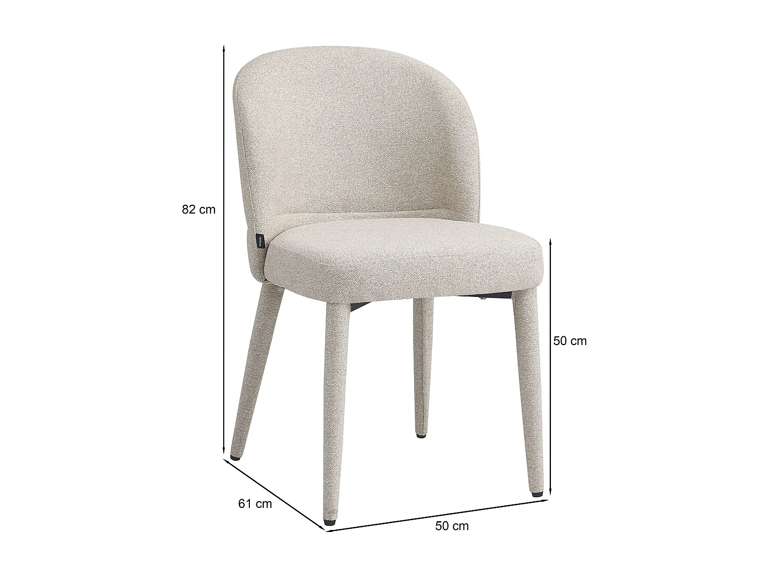 Esszimmerstuhl mit Bouclé-Bezug – Beige – COASES