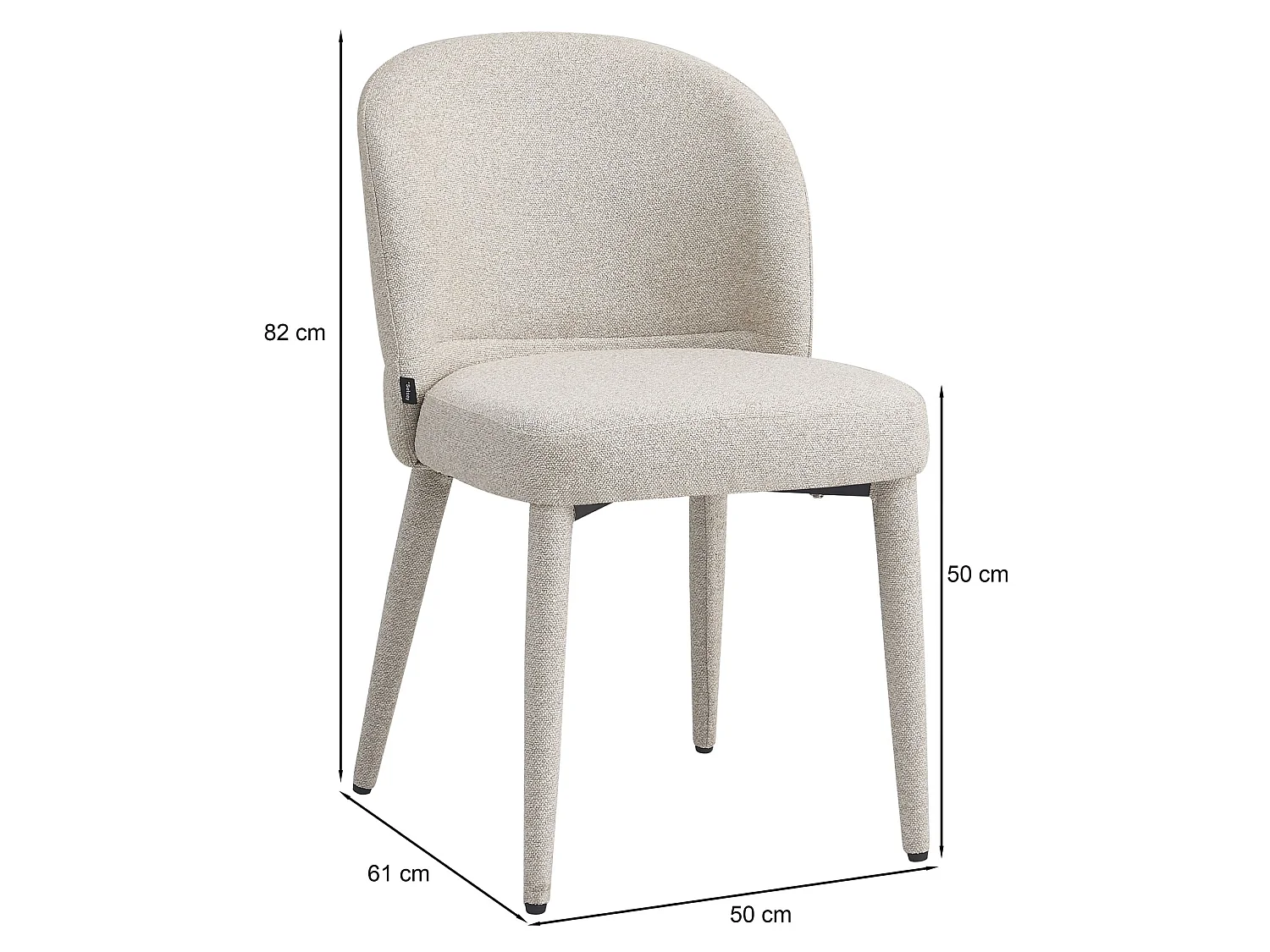 Chaise de salle à manger en tissu bouclé – Gris clair – COASES