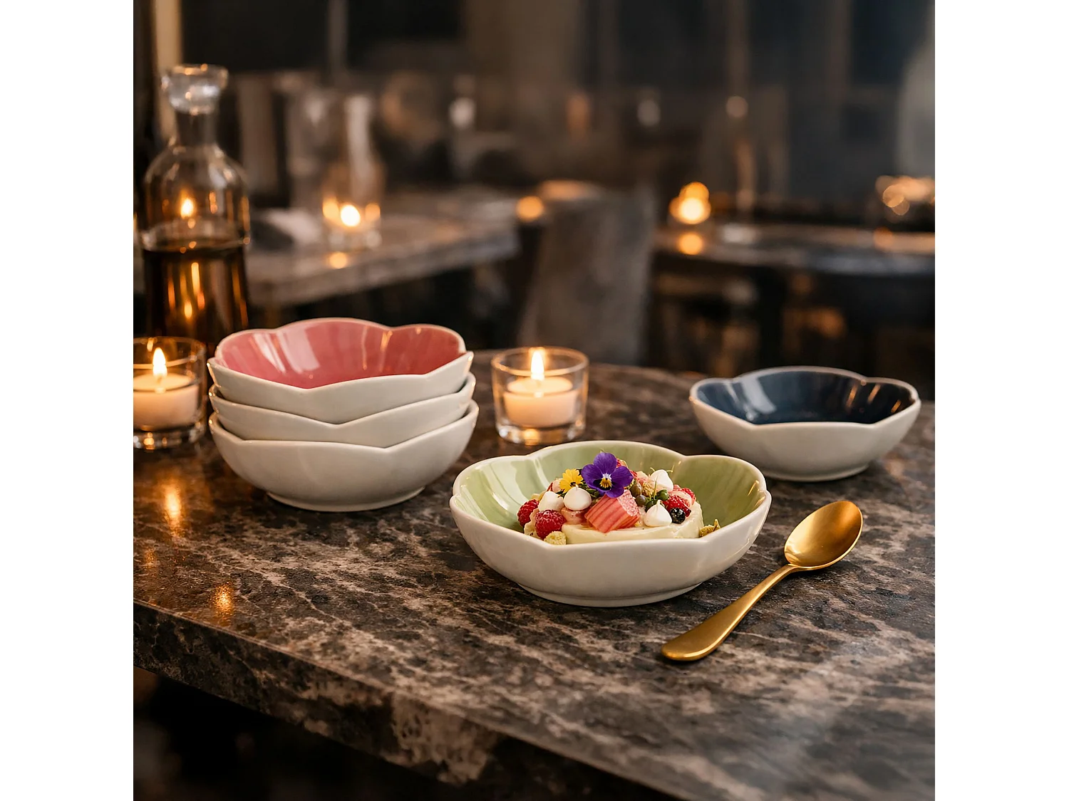 Ogo Living - Lot 6 Coupelles Nova D16cm 32cl En Grès Parme