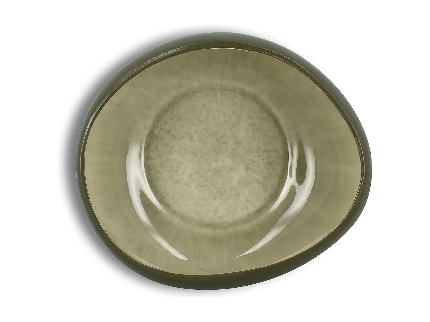 Ogo Living - Lot 6 Assiettes Coupes Oli D20.5cm 1.4l En Grès Vert