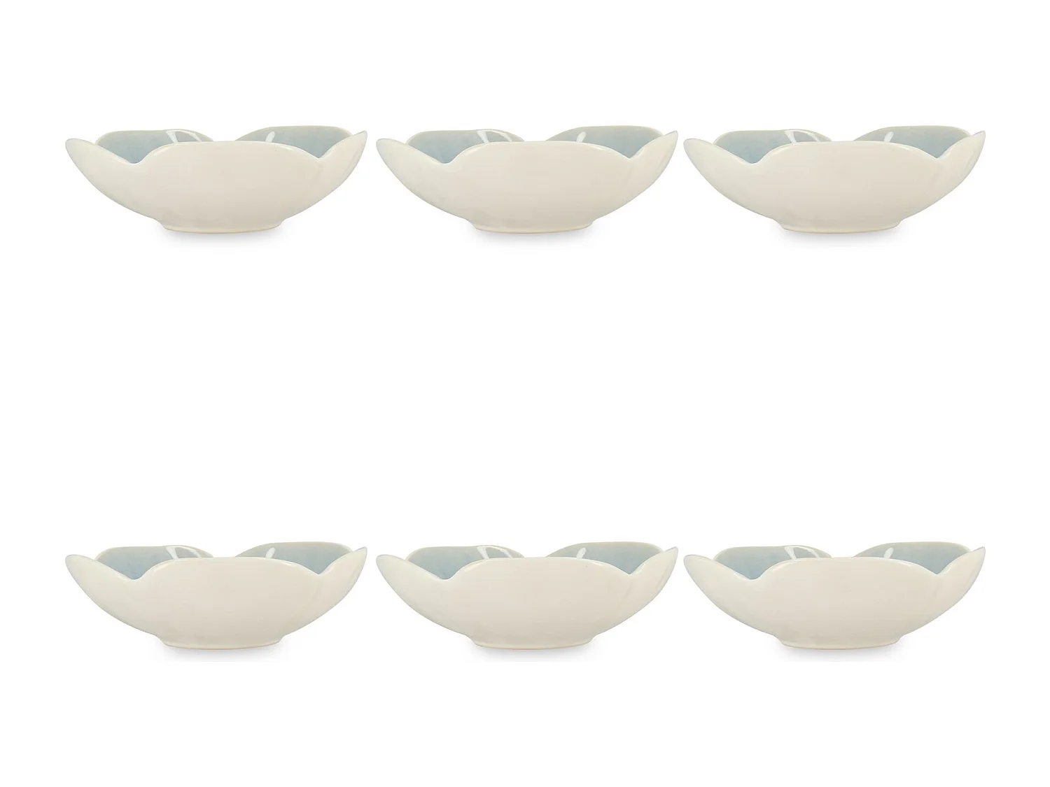 Ogo Living - Lot 6 Coupelles Nova D16cm 32cl En Grès Bleu Clair