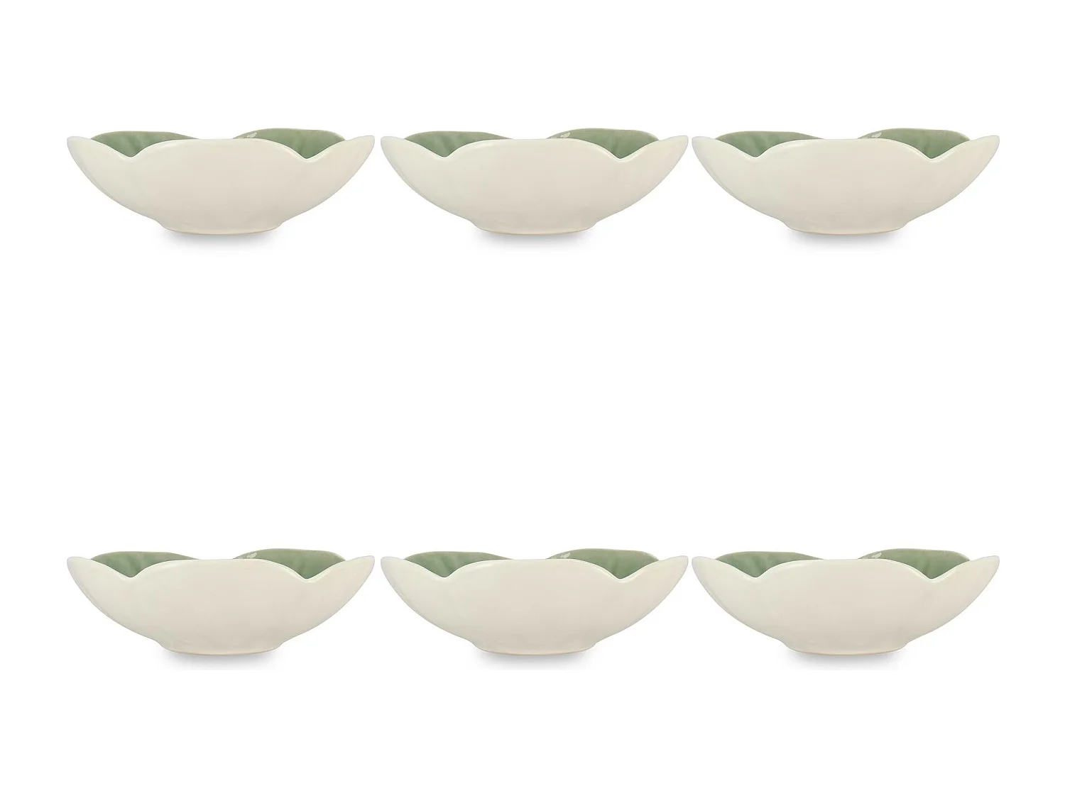 Ogo Living - Lot 6 Coupelles Nova D16cm 32cl En Grès Vert Foncé