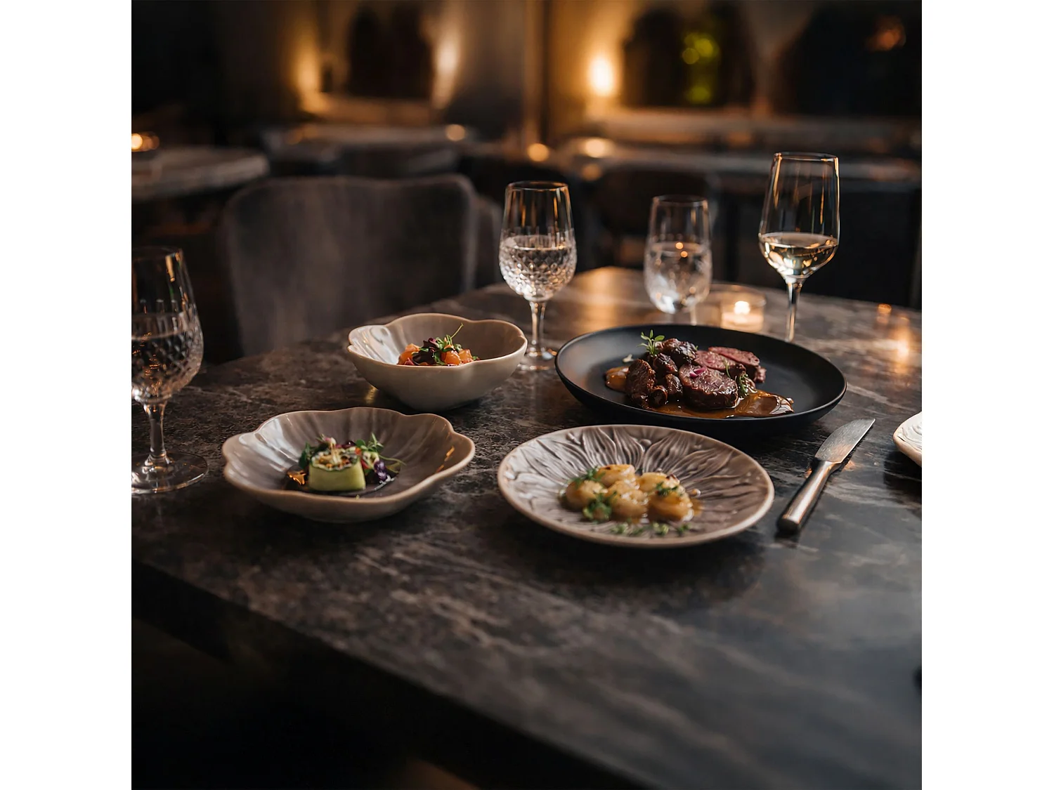 Ogo Living - Lot 6 Coupelles Nova D8.5cm 10cl En Grès Parme