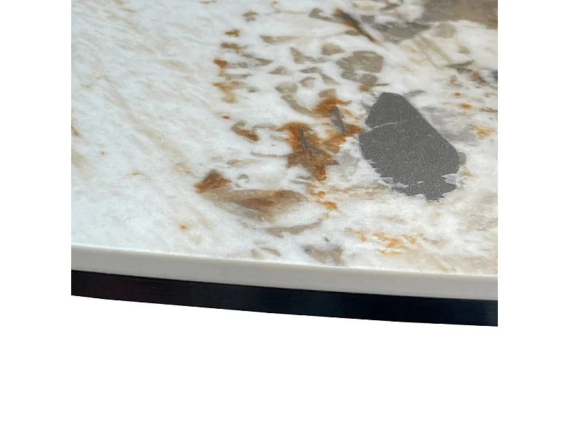 Table extensible ronde 90 à 150 cm céramique marbré - PATAGONIA