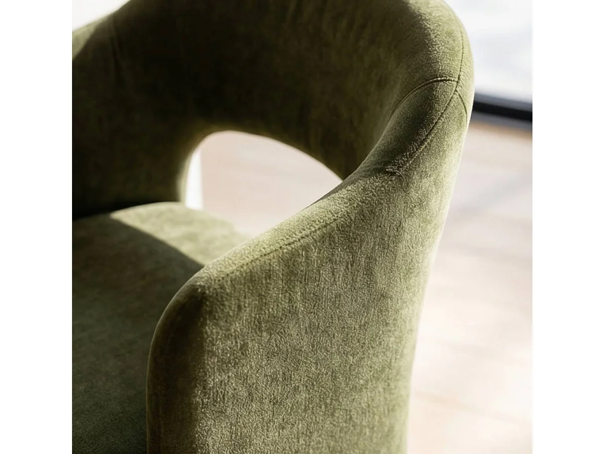 Tabouret de bar en tissu vert kaki Séphira (lot de 2)