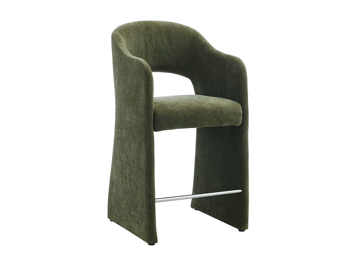 Tabouret de bar en tissu vert kaki Séphira (lot de 2)