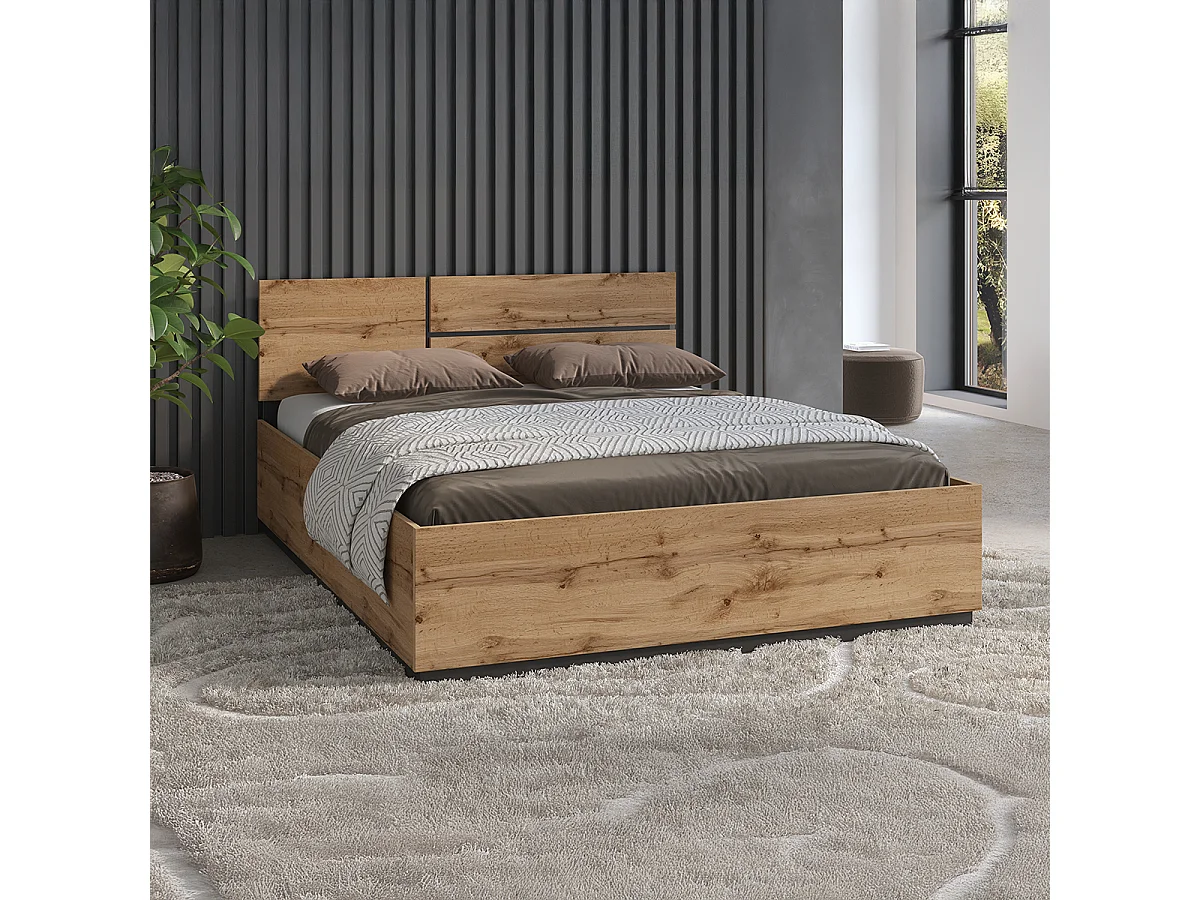 Letto con contenitore con base Lilia marrone 160x200