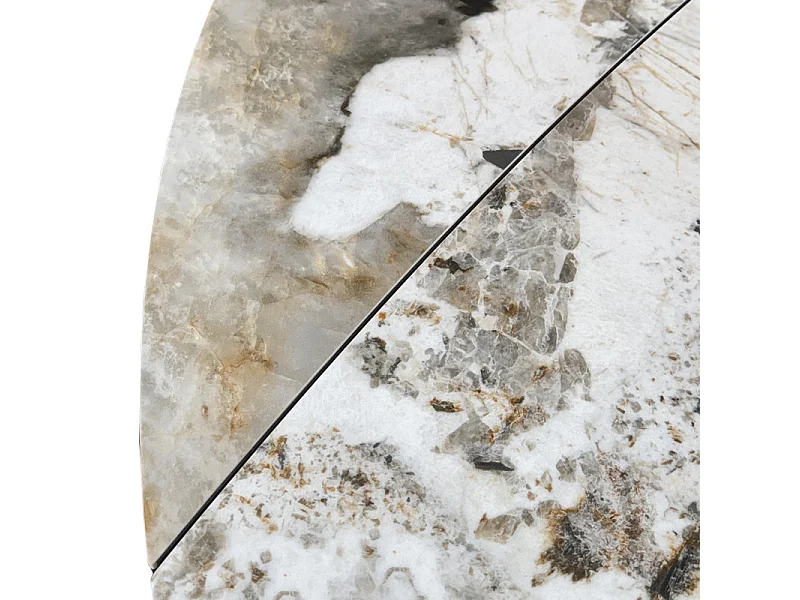 Table extensible ronde 115 à 190 cm céramique marbré - PATAGONIA